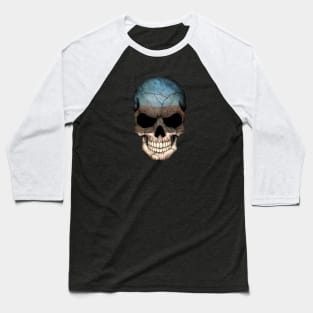 Estonian Flag Skull Baseball T-Shirt